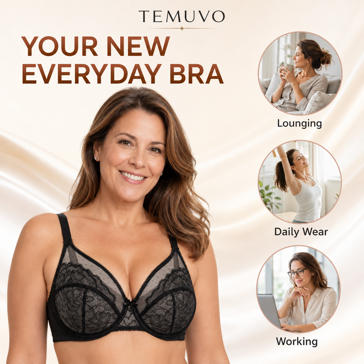 Le’s Charm - Floral Lace Full Coverage Minimizer Bra