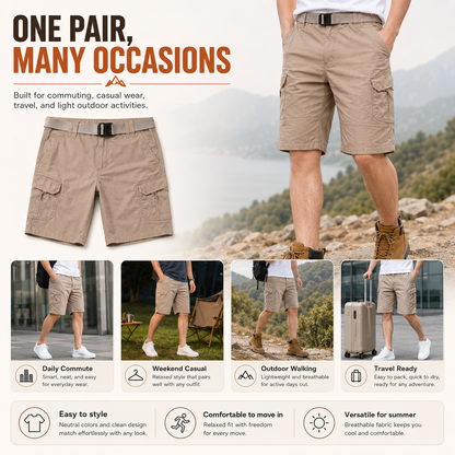 Men's Waterproof Tactical Cargo Shorts – Quick-Dry Multi-Pocket Shorts