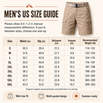 Men's Waterproof Tactical Cargo Shorts – Quick-Dry Multi-Pocket Shorts