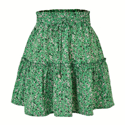 Breezy Floral Ruffle Skort-in Shorts Floral Ruffle Tiered Skirts with Pockets