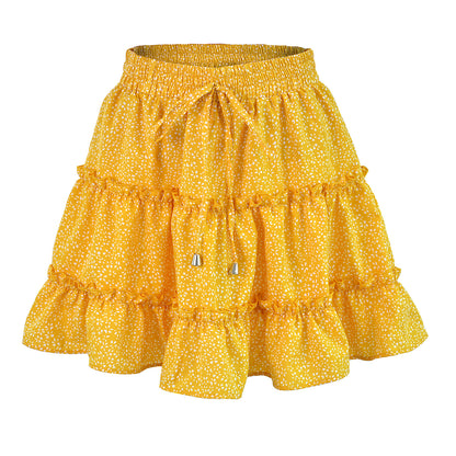 Breezy Floral Ruffle Skort-in Shorts Floral Ruffle Tiered Skirts with Pockets