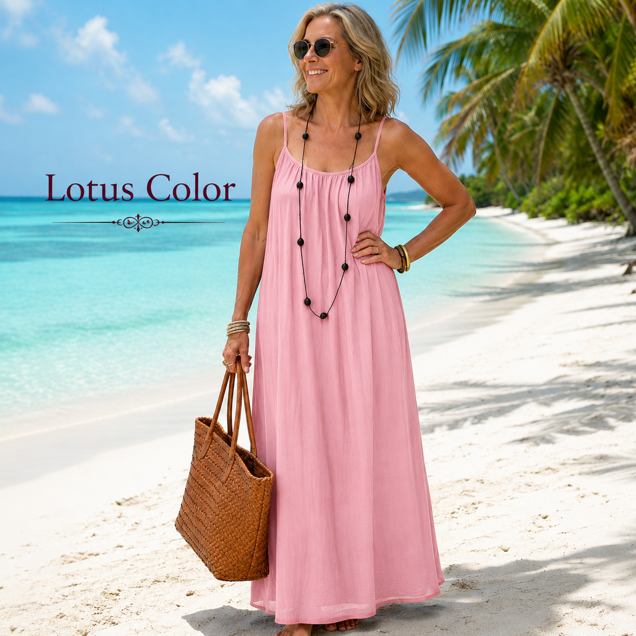 Cami Lounge Maxi Dress for Women – Lightweight Summer Vacation Dress