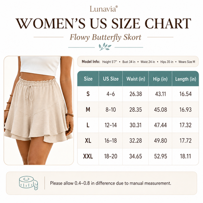 Flowy Butterfly Skort – Lightweight Summer Skort for Women