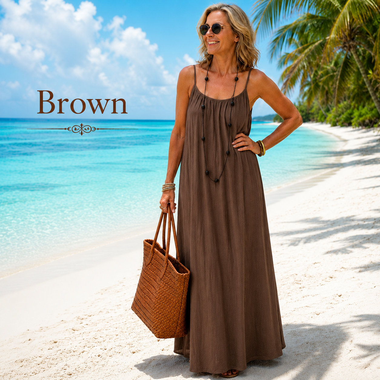 Cami Lounge Maxi Dress for Women – Lightweight Summer Vacation Dress