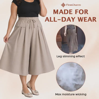 Temuvo - Pull-On Capri Culottes for Women