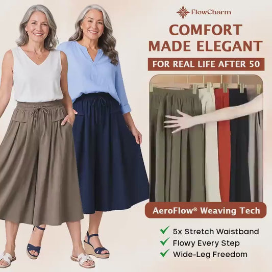 Temuvo - Pull-On Capri Culottes for Women